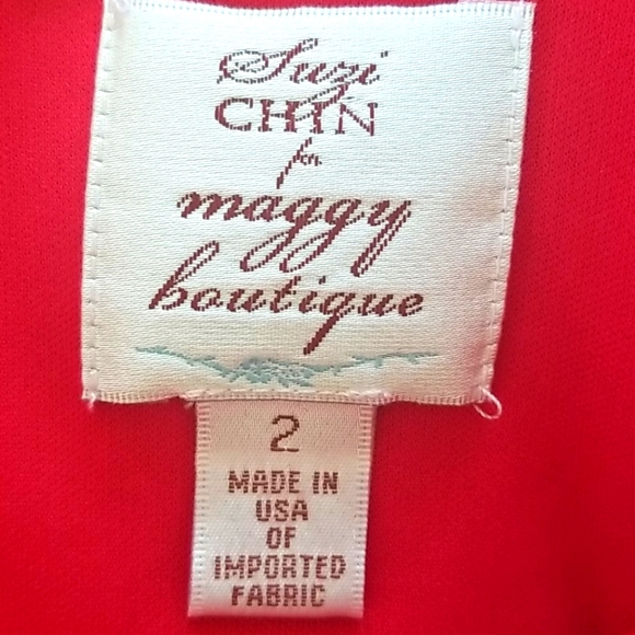 Suzi Chin for Maggy boutique red cocktail dress - Picture 7 of 8